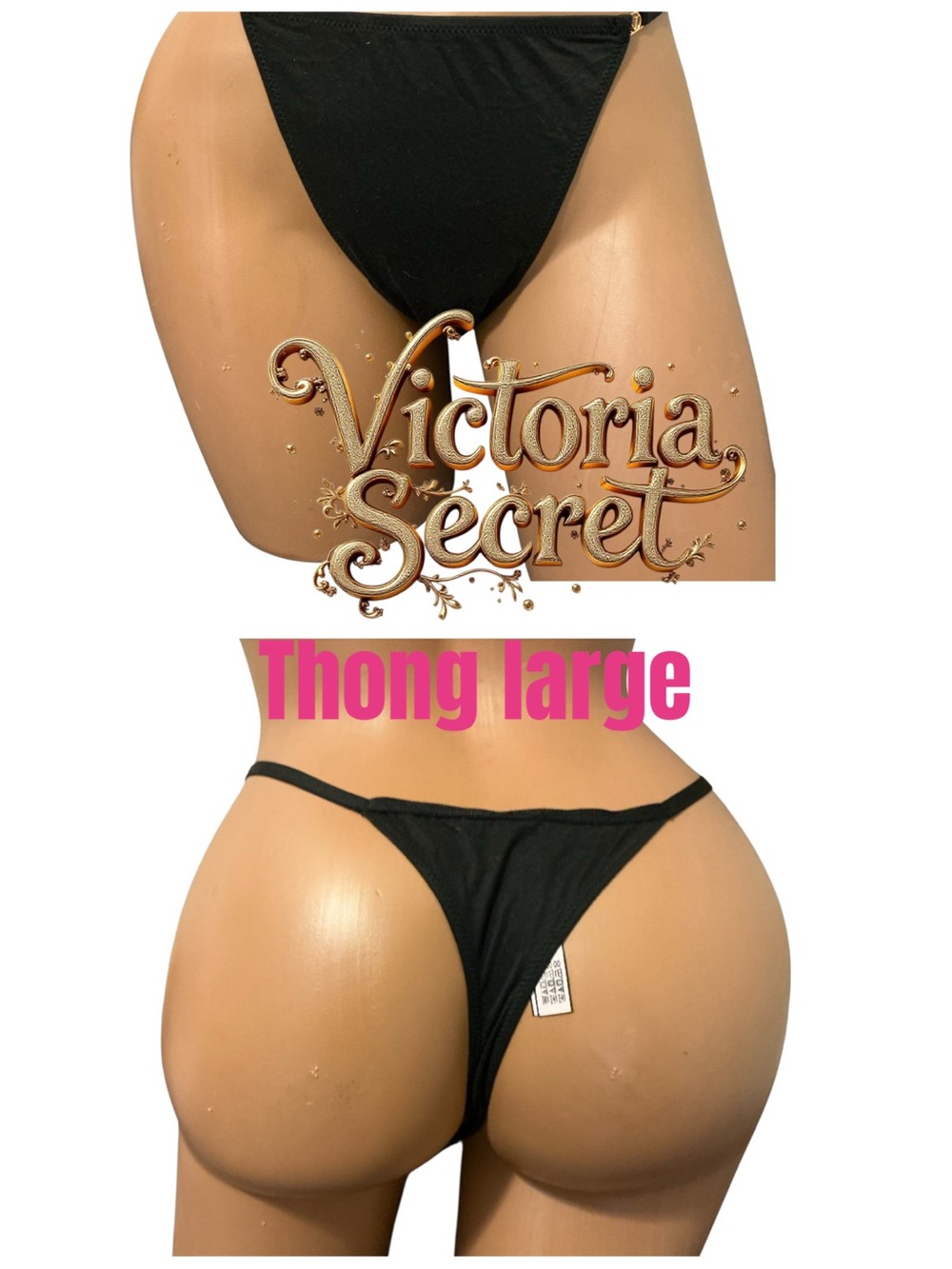 Victoria's Secret Black Thong - Large